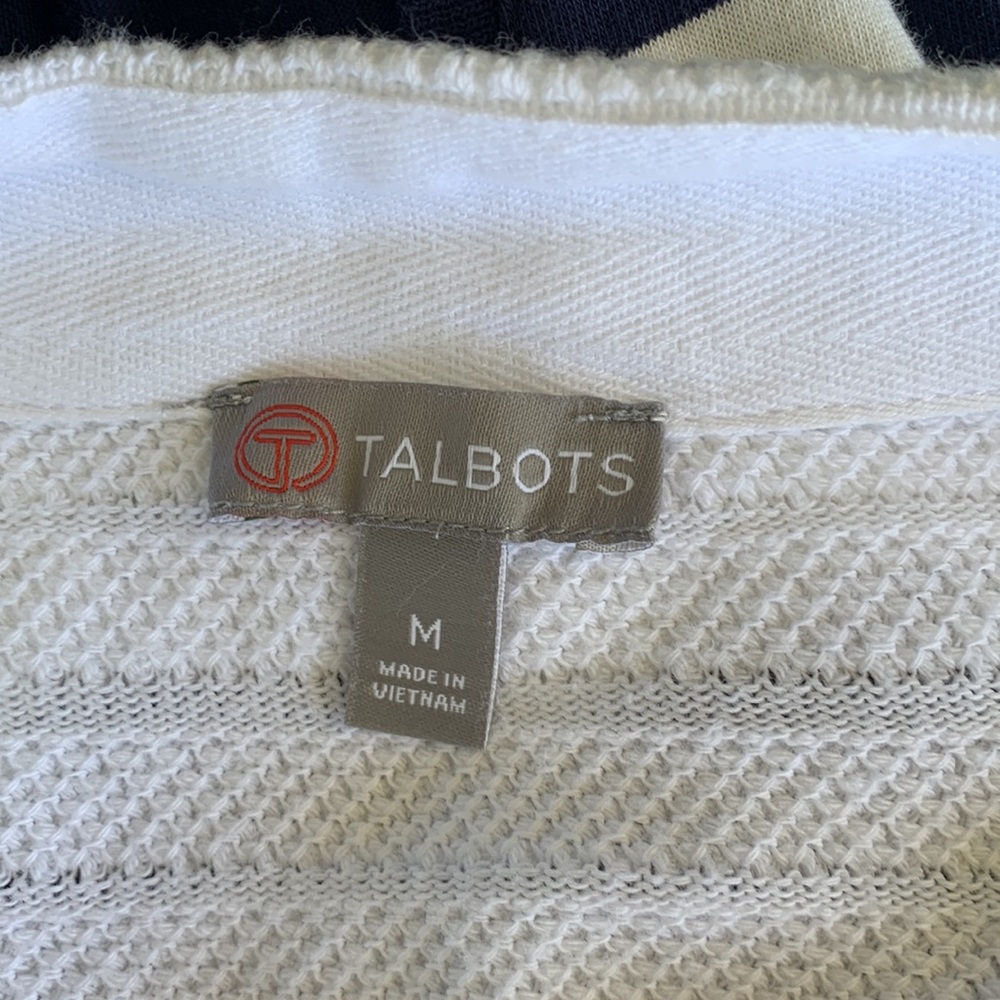 Talbots White Pullover, Drawstring At Neck, Size … - image 6